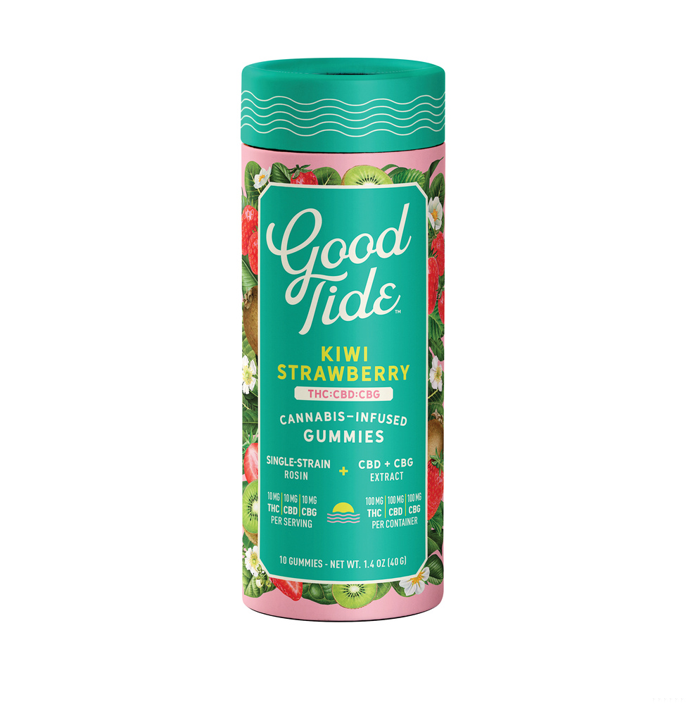 Kiwi Strawberry 1:1:1 CBD + CBG Single-Strain Rosin Gummies