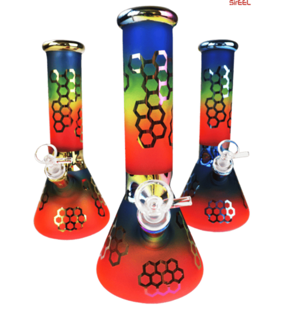 Rainbow Honeycomb Beaker Bong Bowl