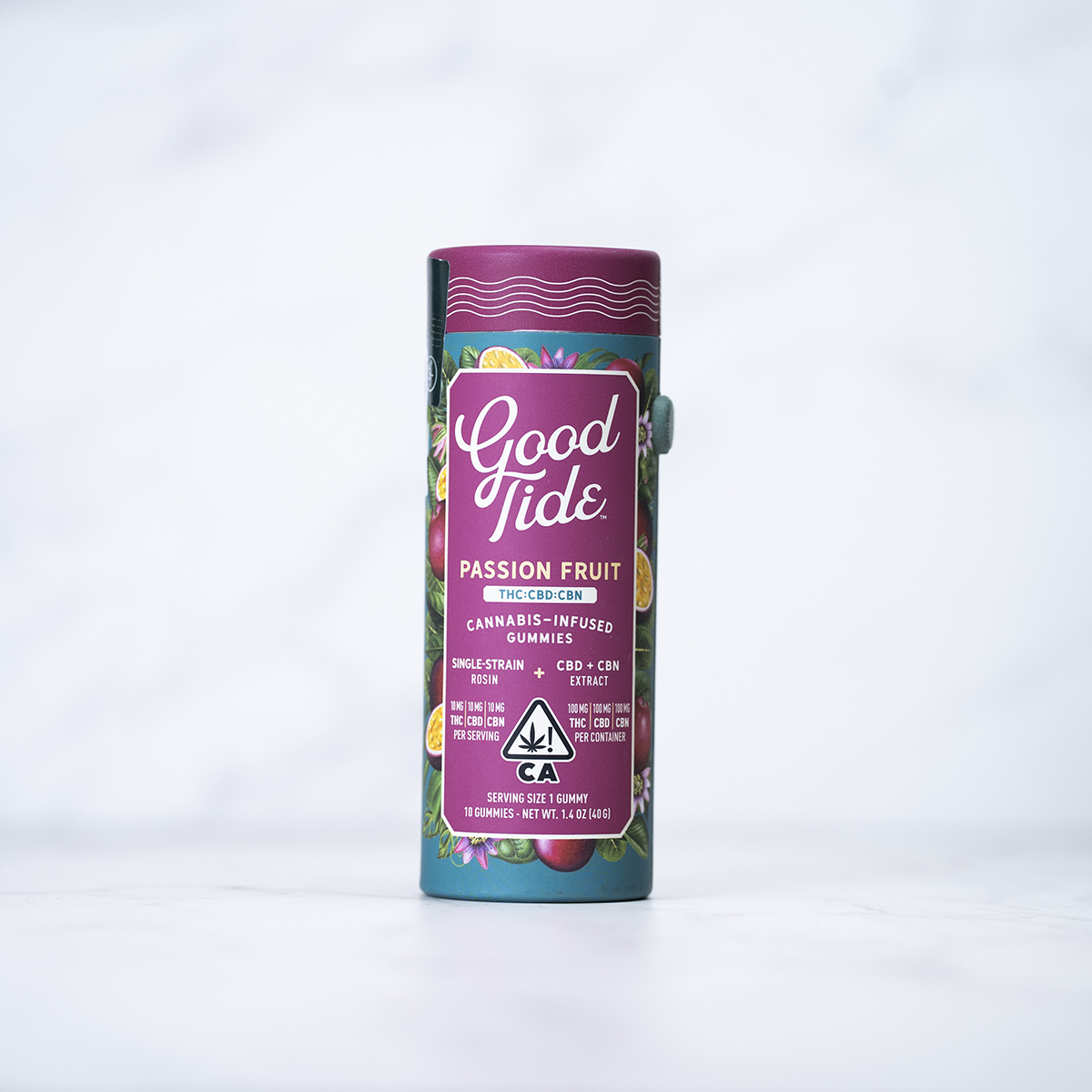 GOOD TIDE - PASSION FRUIT - SLEEP GUMMY - INDICA HYBRID - THC/CBD/CBN 1:1:1 - (10PK) - [100MG]