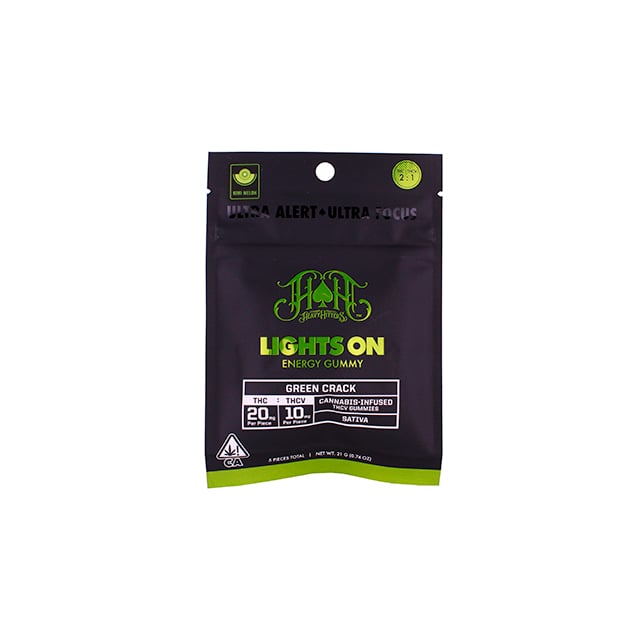 Green Crack Lights On Energy Gummies | 100mg THC - 50mg THCV