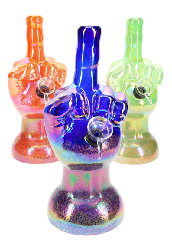 Metallic Middle Finger Bong