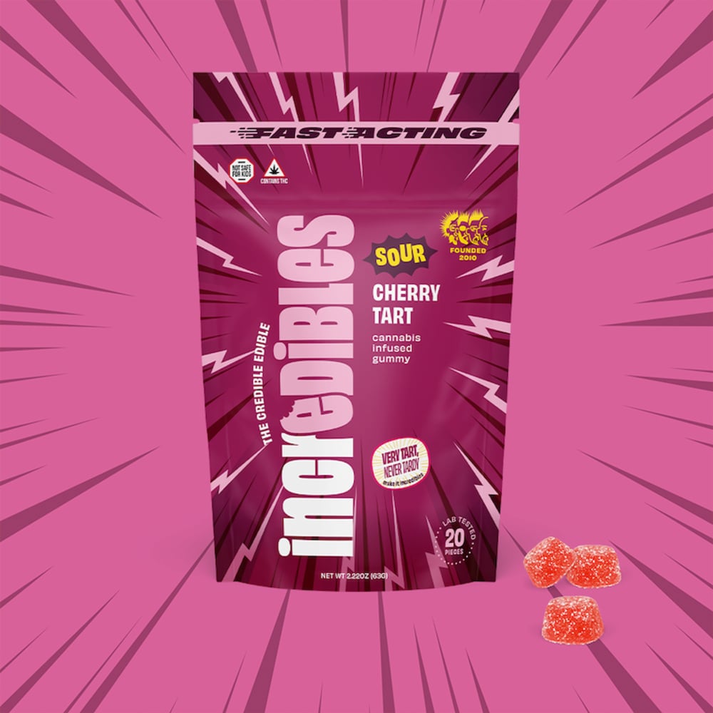 Incredibles - Sour Cherry Tart Fast Acting Gummies (100mg 20pk) Incredibles - Sour Cherry Tart Fast Acting Gummies (100mg 20pk)
