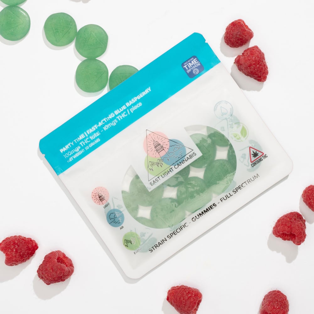 Party Time | Blue Raspberry | Fast Acting | Gummies | 100mg