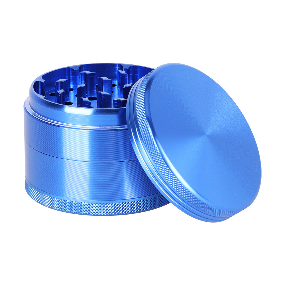 Shop Blue Metal Grinder | 4pc | Crystal Nugs Dispensary Sacramento, CA
