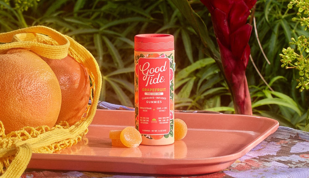 Good Tide | Grapefruit Live Rosin Gummies | 1:1:1 THC:CBD:CBC Blissful | 10pk 100mg |