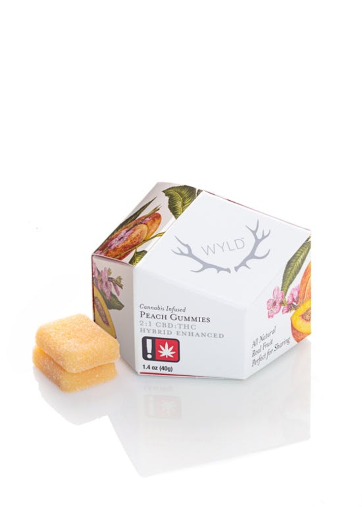 Peach 2:1 CBD + Hybrid Enhanced Gummies | 100mg CBD:50mg THC | WYLD - Gummies