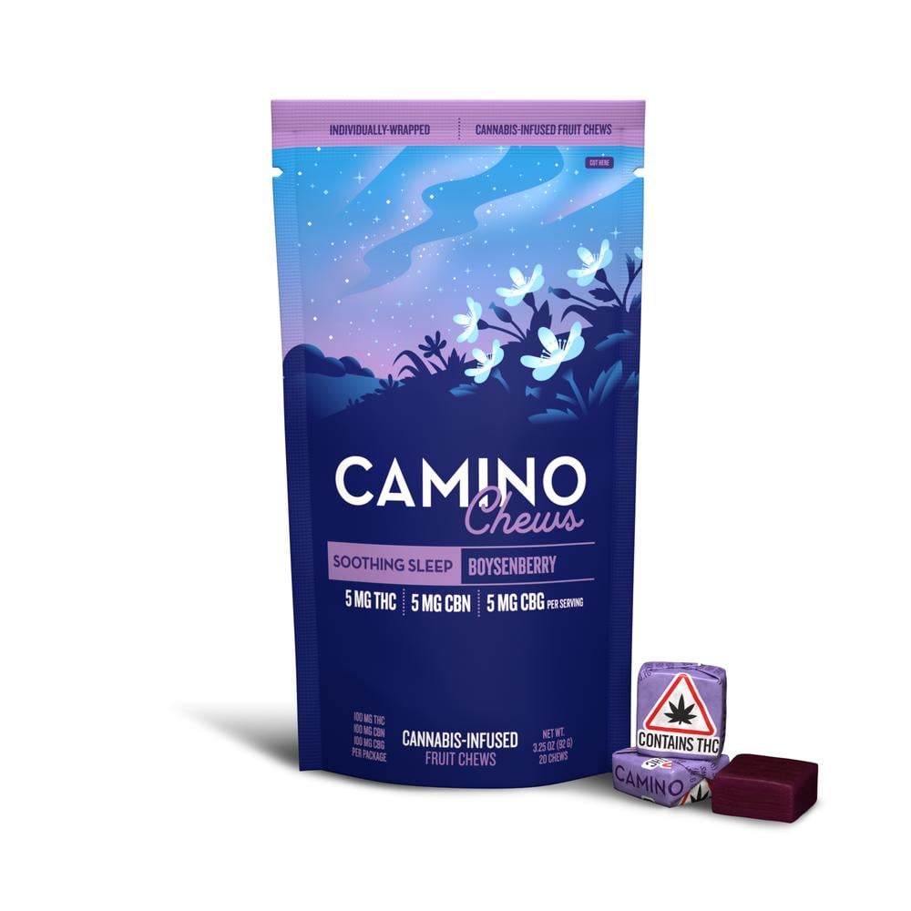 KIVA Camino - Boysenberry Chews (100mg THC 100mg CBN 100mg CBG 20pk)