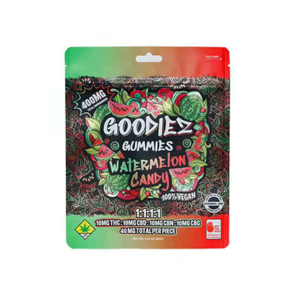 1:1:1:1 Watermelon Candy [10pk] (100mg THC/100mg CBD/100mg CBN/100mg CBG)