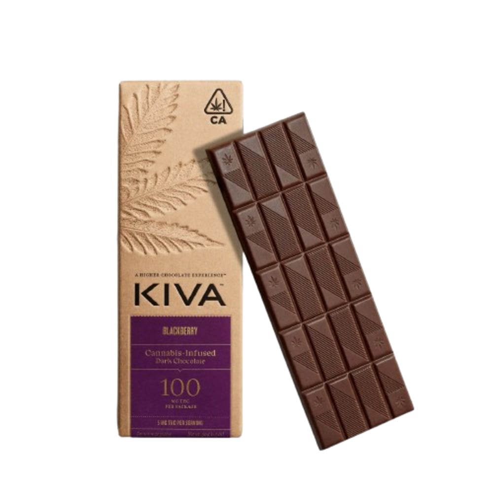 5mg Kiva 'Blackberry' Dark Chocolate Bar 100mg THC total
