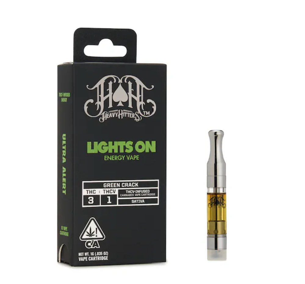Green Crack Lights On | 1G THCV Energy Vape Cartridge