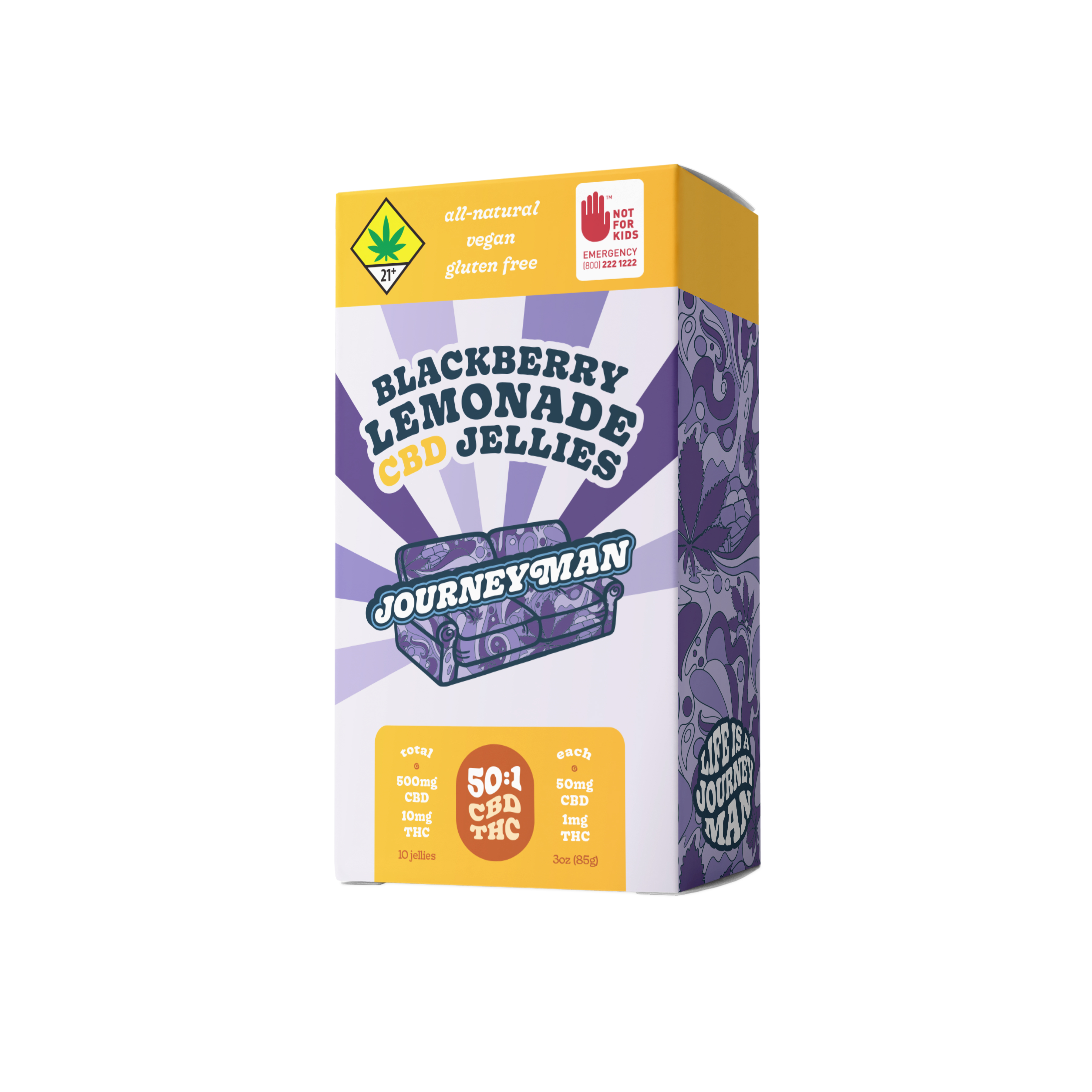 50:1 Blackberry Lemonade Jellies [10pk] (500mg CBD/10mg THC)