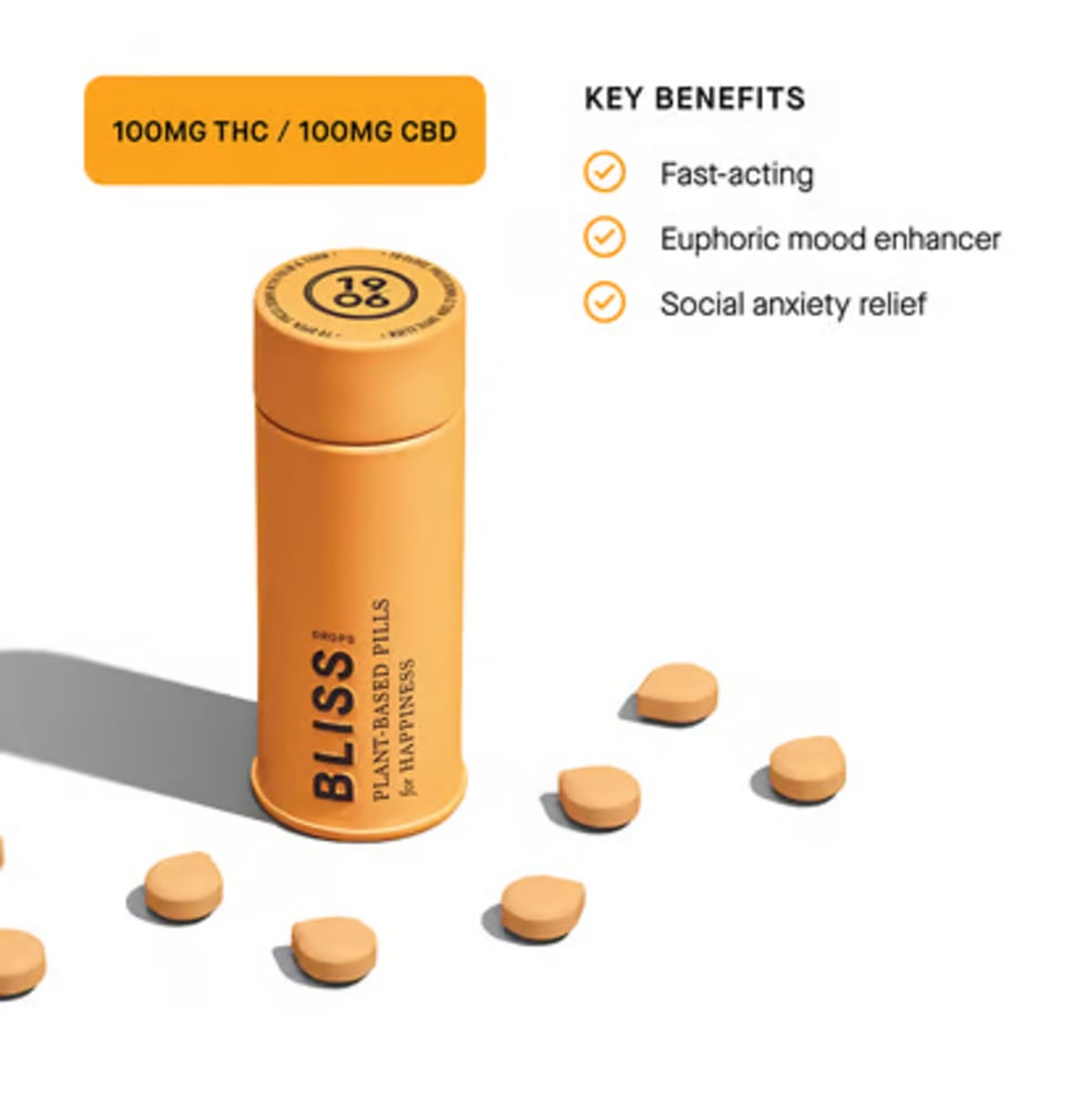 Bliss Drops [20pk Tin] (100mg THC/100mg CBD)