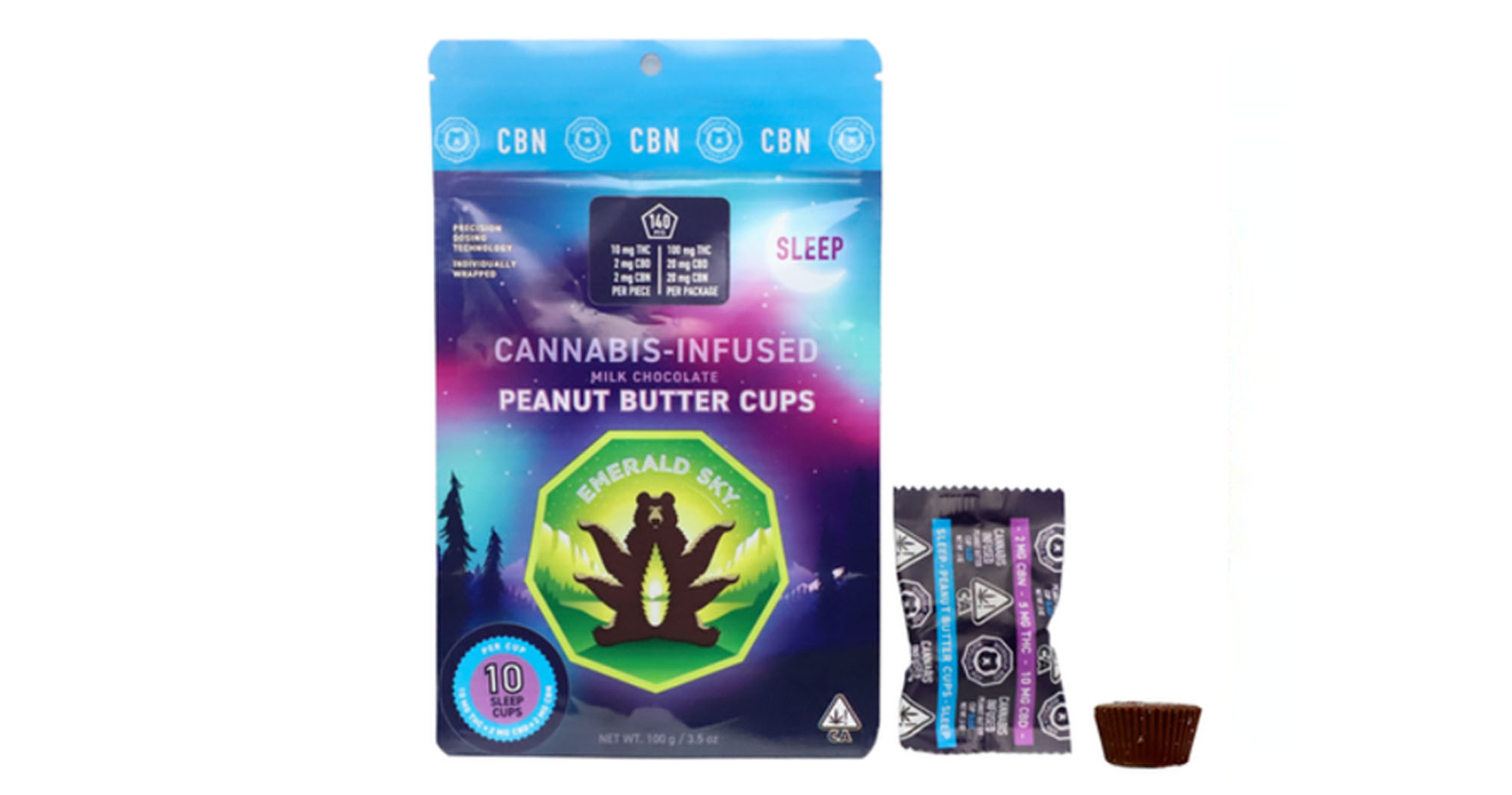 Peanut Butter Cups Milk Chocolate | 10pk/10mg - 100mg THC - 20mg CBN - 20mg CBD | Sleep