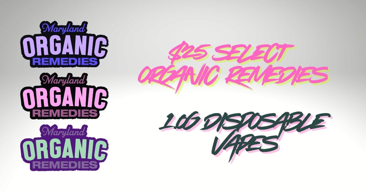 $25 Select Organic Remedies 1g Disp. special