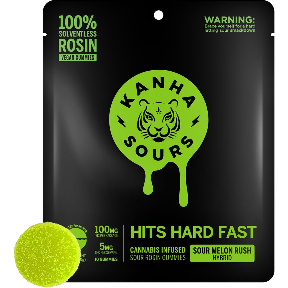 Kanha - Hybrid Sour Melon Rush Fast Acting Rosin Gummies (100mg 10pk)