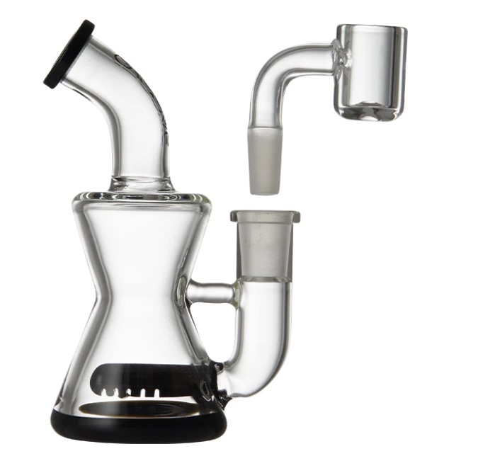 Micro Hourglass Glass Rig - Black