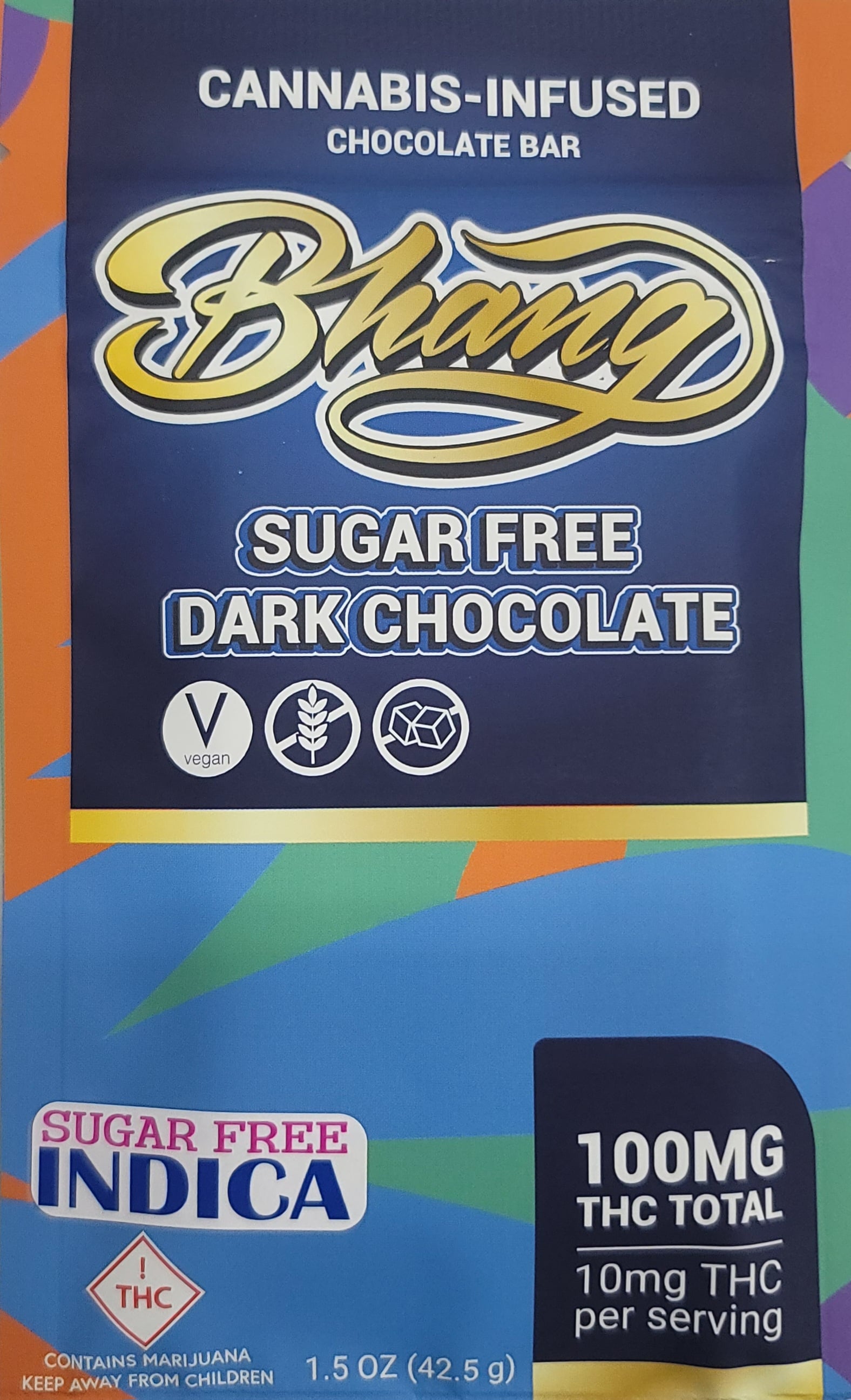 Bhang Bar Sugar Free Dark Chocolate (I) 100mg 10ct