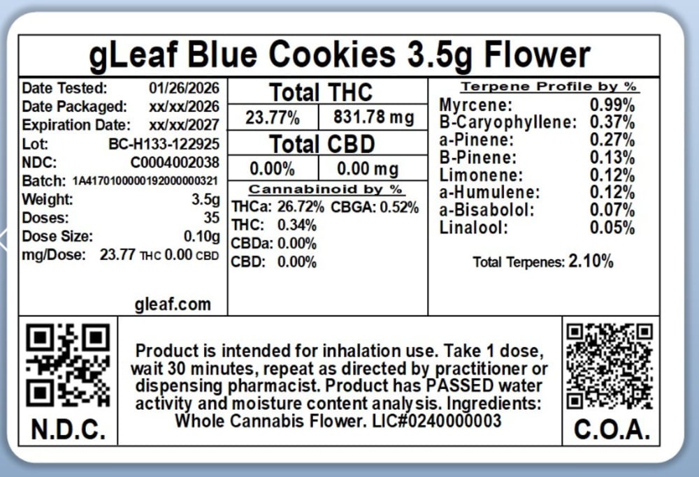 Blue Cookies - 1/8oz in Roanoke