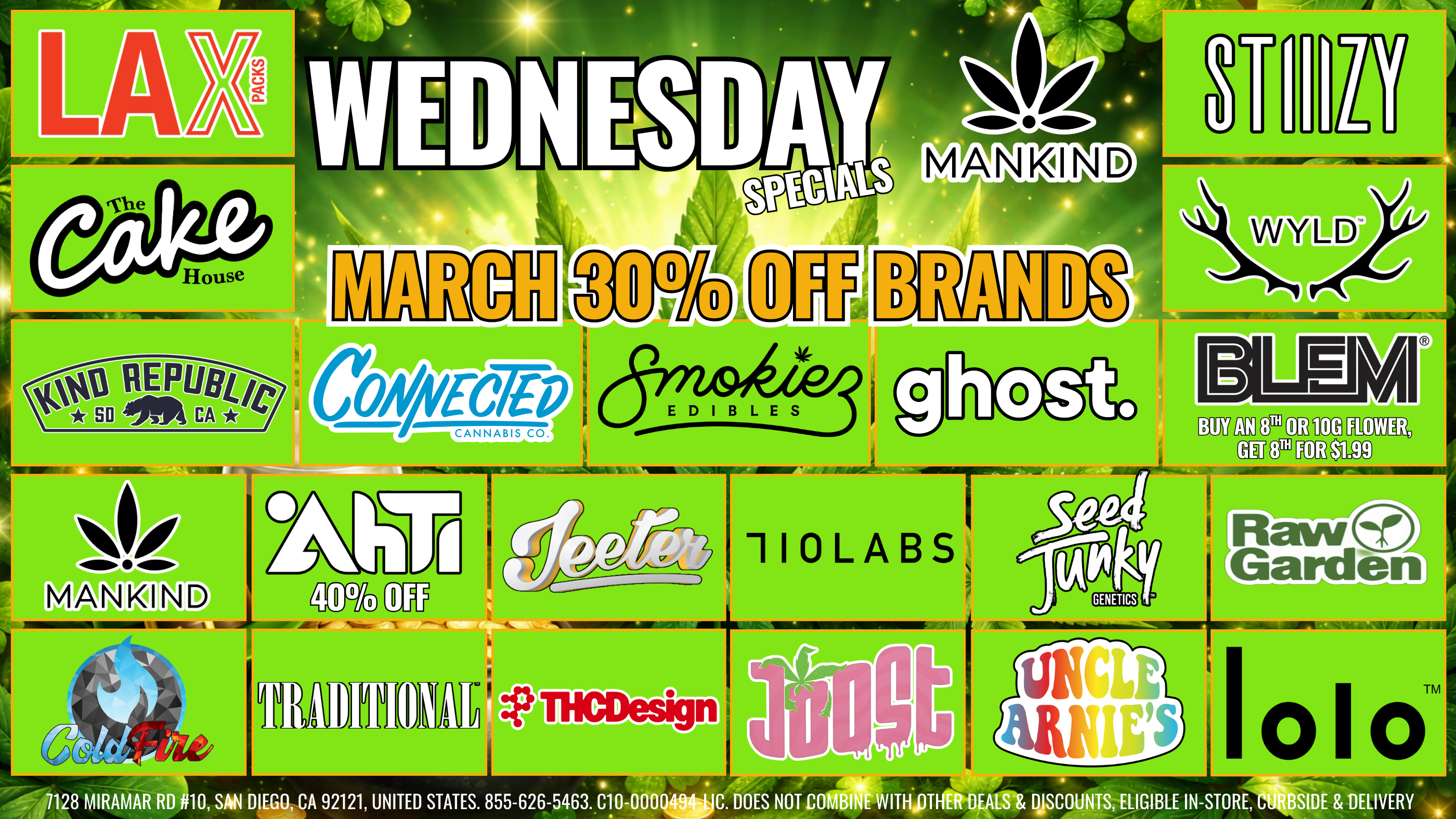 WEDNESDAY - 30% OFF SELECT BRANDS! special