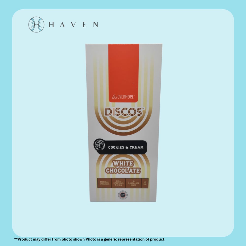 10mg White Chocolate Disco w/ Cookies & Cream Topping (10pk) *MAY CONTAIN NUTS* | Evermore