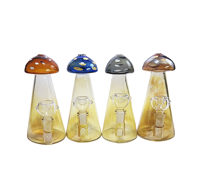 7" Inline Perc Mushroom Beaker Bong