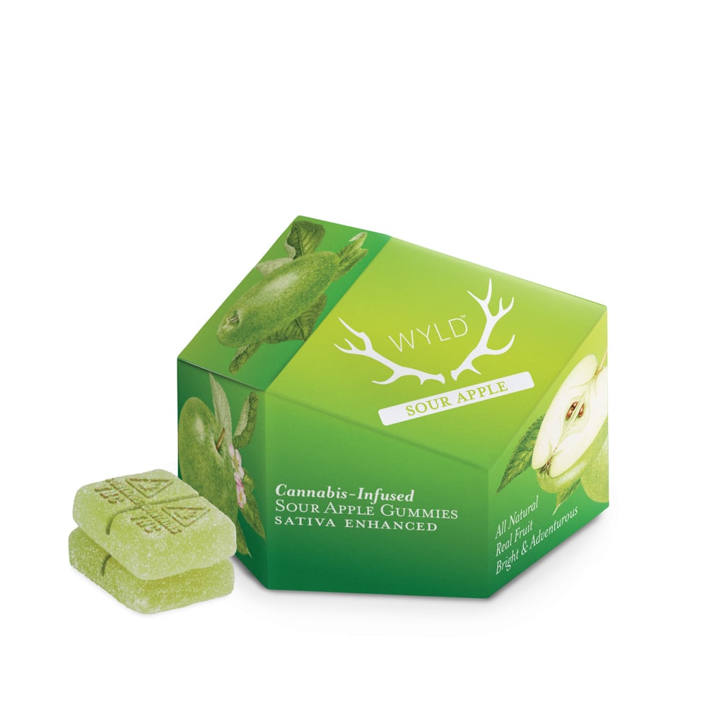 WYLD - Sour Apple Sativa Enhanced Gummies (100mg 10pk)