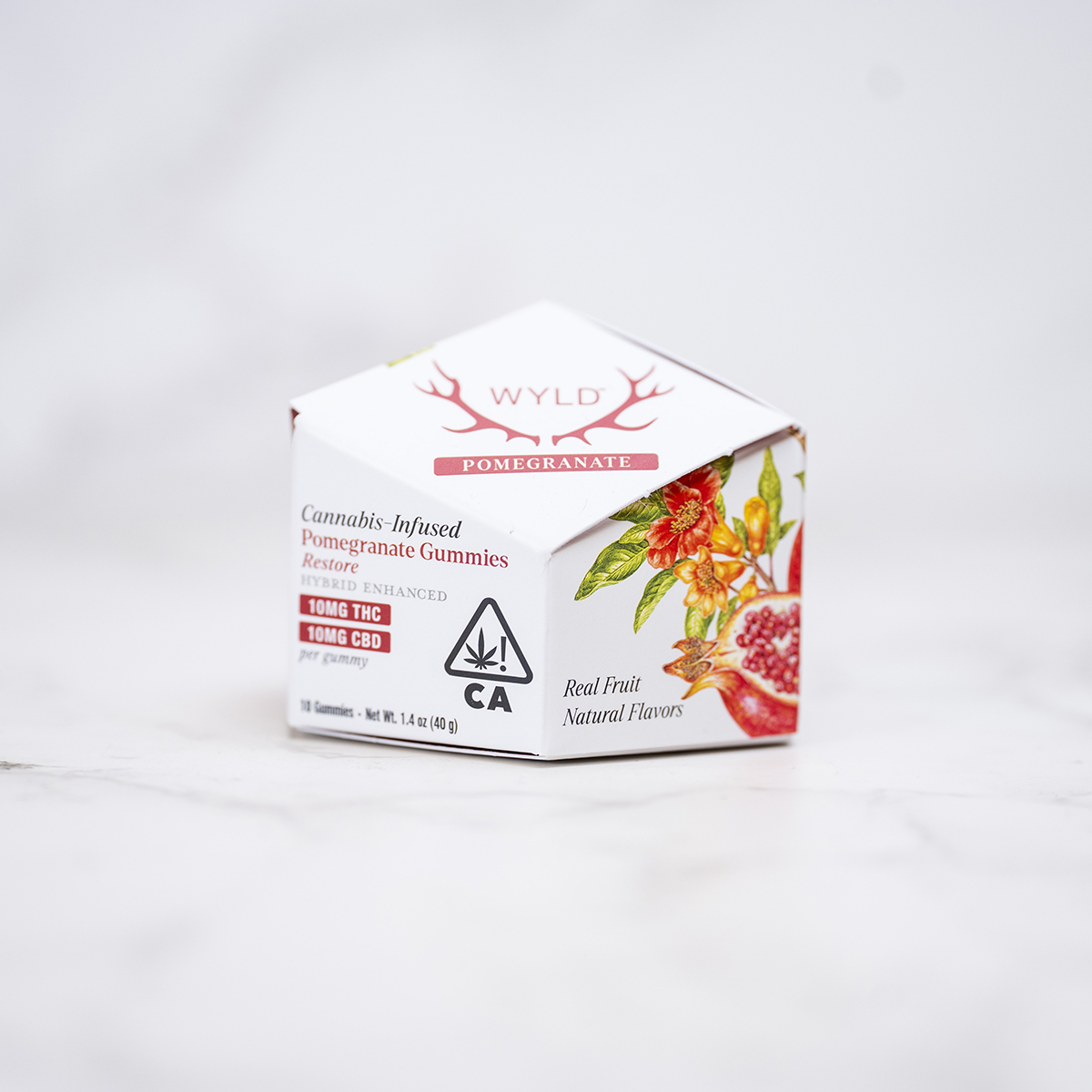 WYLD - POMEGRANATE - GUMMY - HYBRID - (1:1 THC/CBD) - [100/100MG]