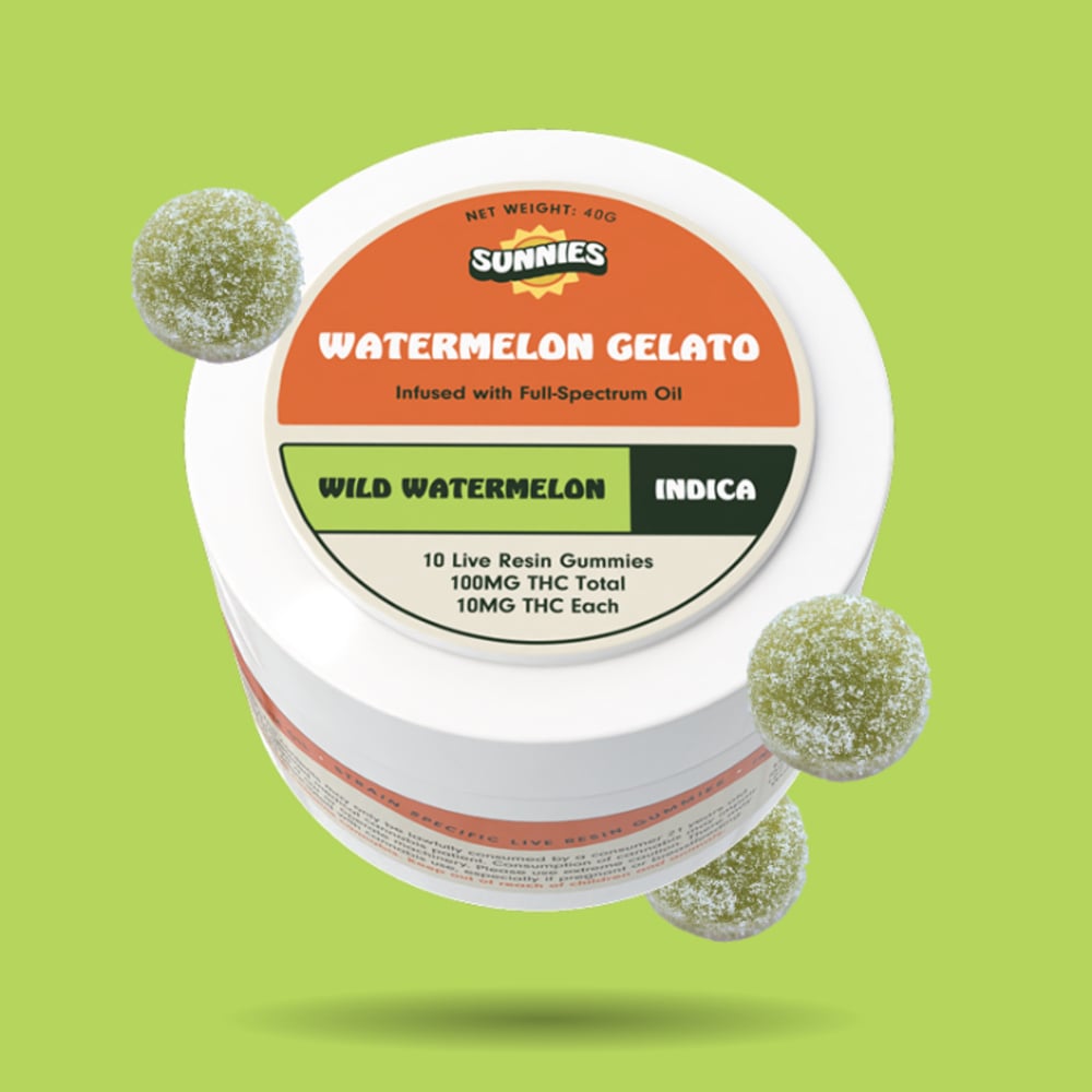Wild Watermelon Live Resin - Watermelon Gelato Gummies [10pk] (100mg)