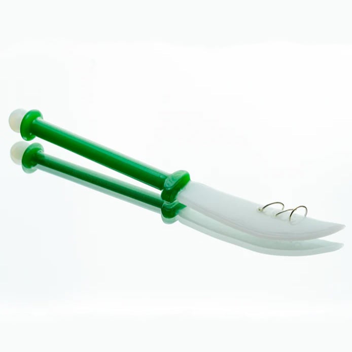 Sword Glass Dab Tool - Green/White
