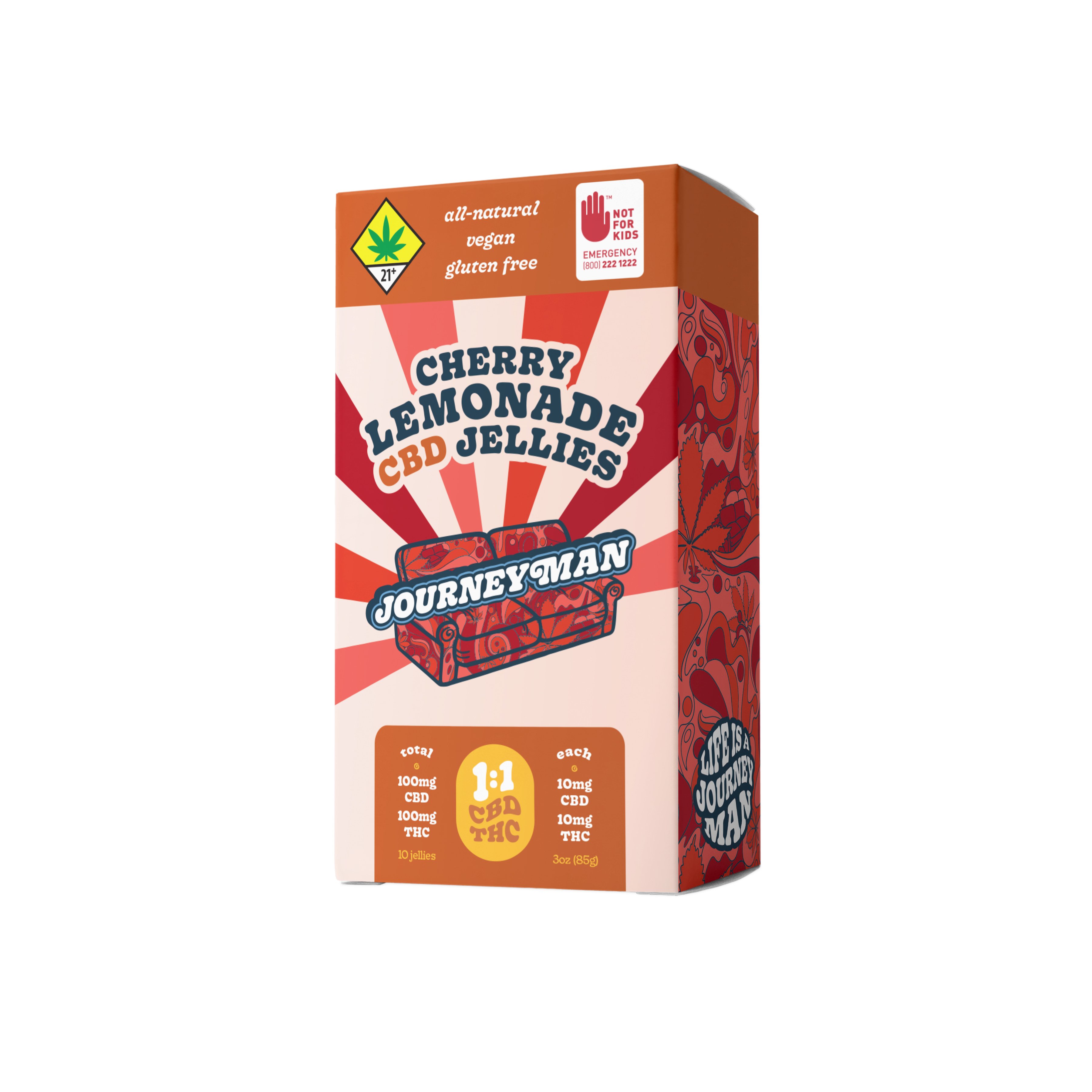 1:1 Cherry Lemonade Jellies [10pk] (100mg THC/100mg CBD)
