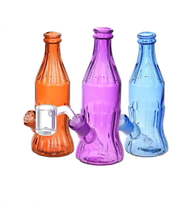 5.5" Glass Soda Bottle Rig Bnager Included (colors vary let us know) 5.5" Glass Soda Bottle Rig Bnager Included (colors vary let us know)