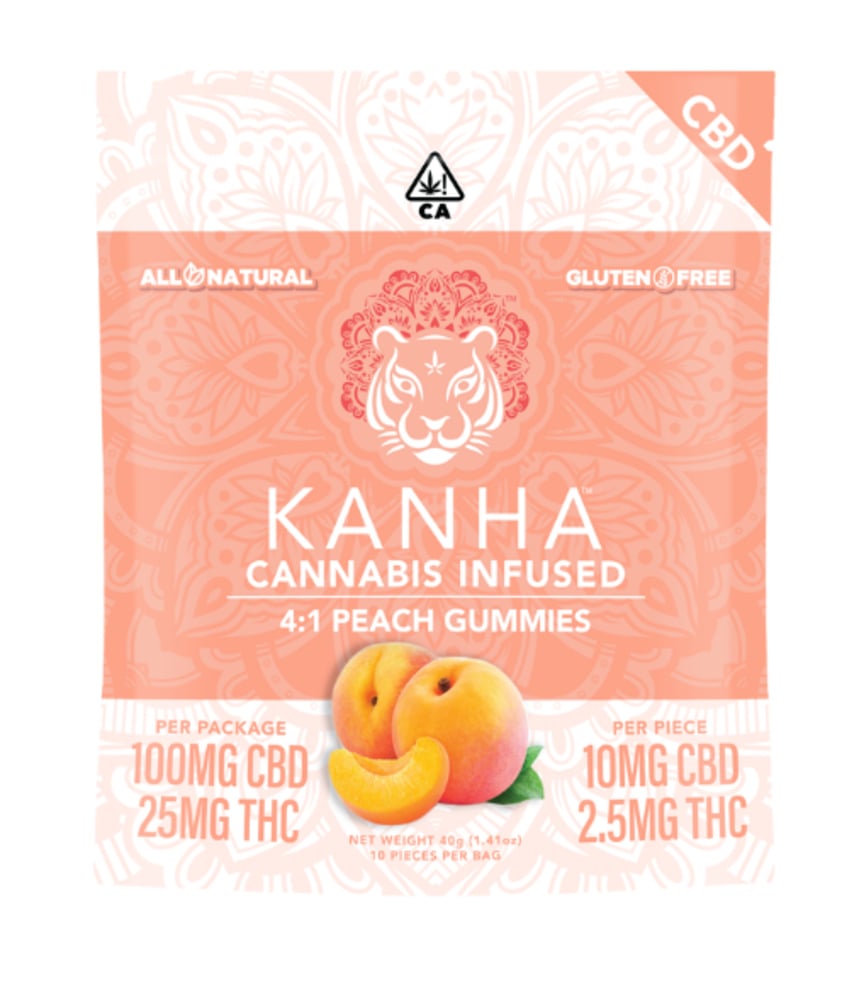 4:1 Peach [10pk] (100mg CBD/25mg THC)