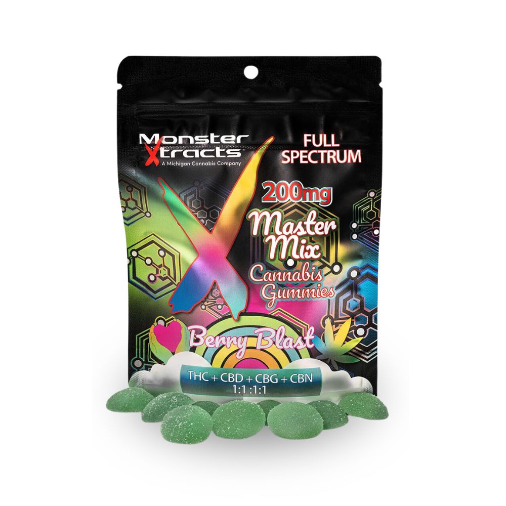 Berry Blast 1:1:1:1 Thc:Cbd:Cbg:Cbn Gummies | 200mg