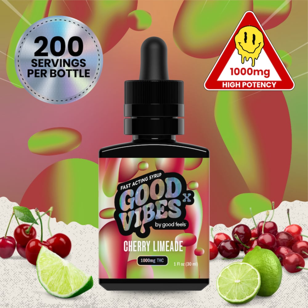 Good Vibes X - Fast-Acting Cherry Limeade Tincture Syrup (1000mg)