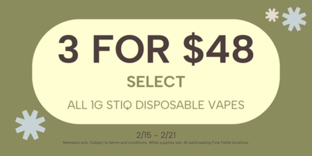 Select Stiq Disposables | 3+ for $16 each special
