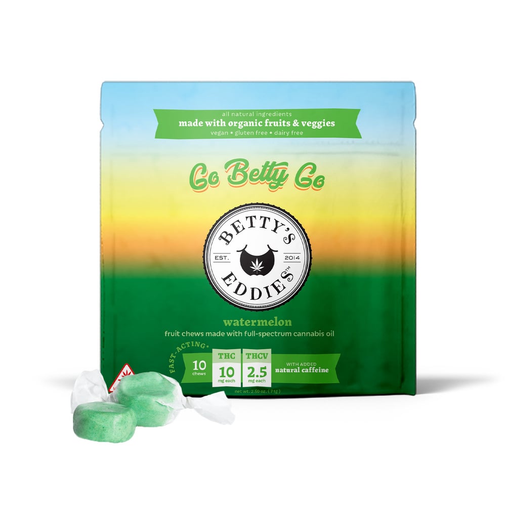 Go Betty Go Watermelon [10pk] (100mg THC/25mg THCV) Energy Fruit Chews
