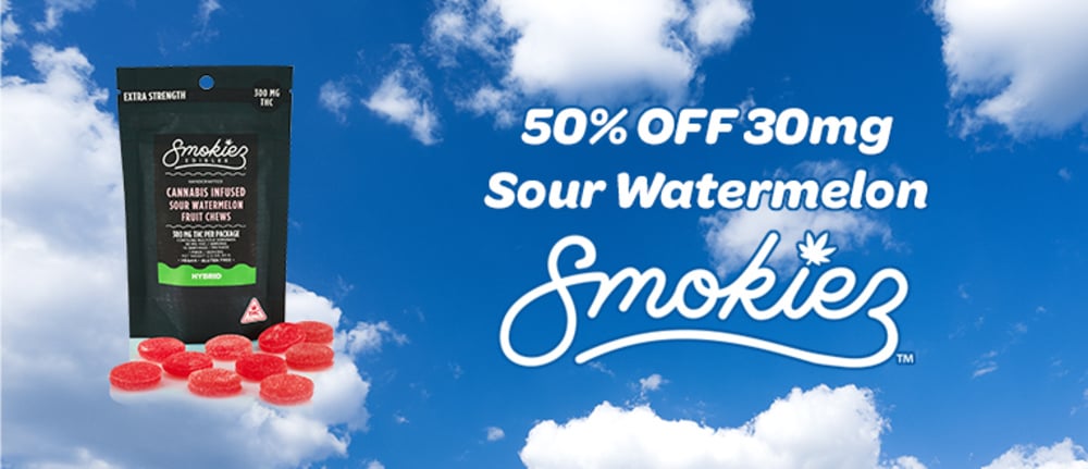 30mg Sour Watermelon Smokies 50% off special