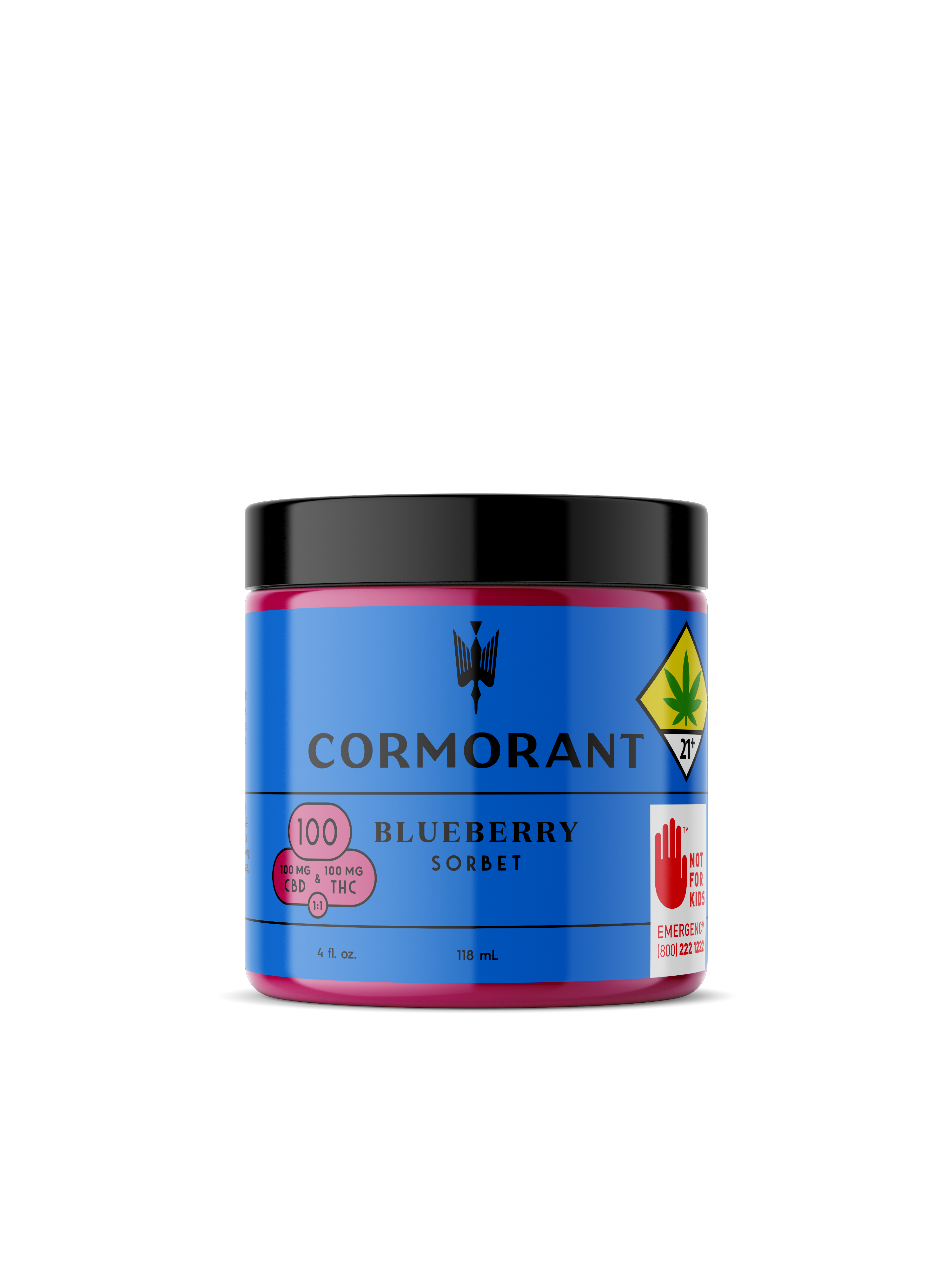 1:1 Blueberry Sorbet  [4oz] (100mg CBD/100mg THC)