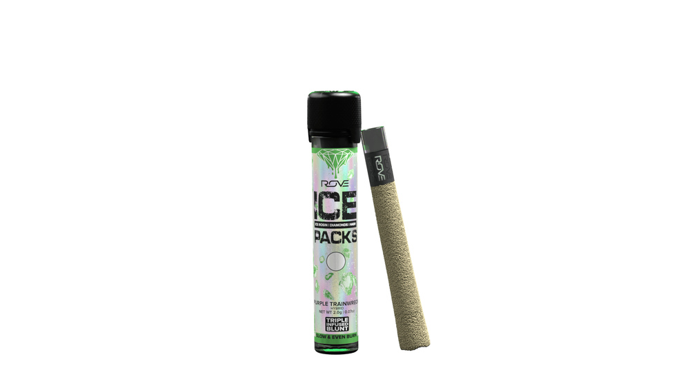 Purple Trainwreck - Infused Ice Pack Blunt (Rosin, Hash, and Diamonds) [2g]