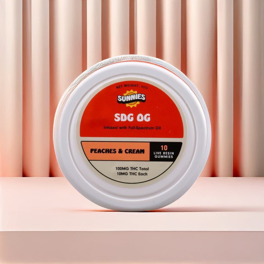 SDG OG Live Resin - Peaches & Cream Gummies [10pk](100mg)