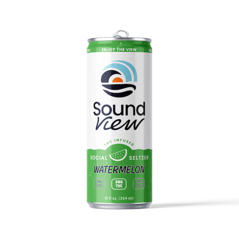 SoundView - Hemp-Derived Watermelon Social Seltzer 12oz (3mg THC 3mg CBD 3mg CBG)