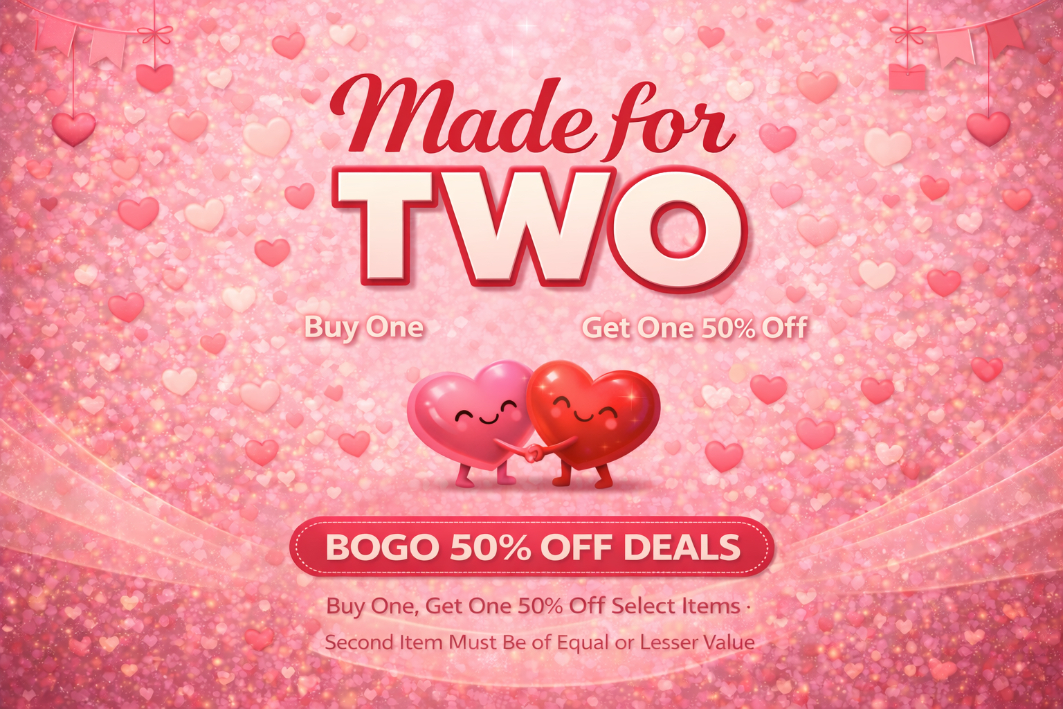 MADE FOR TWO BOGO 50% special