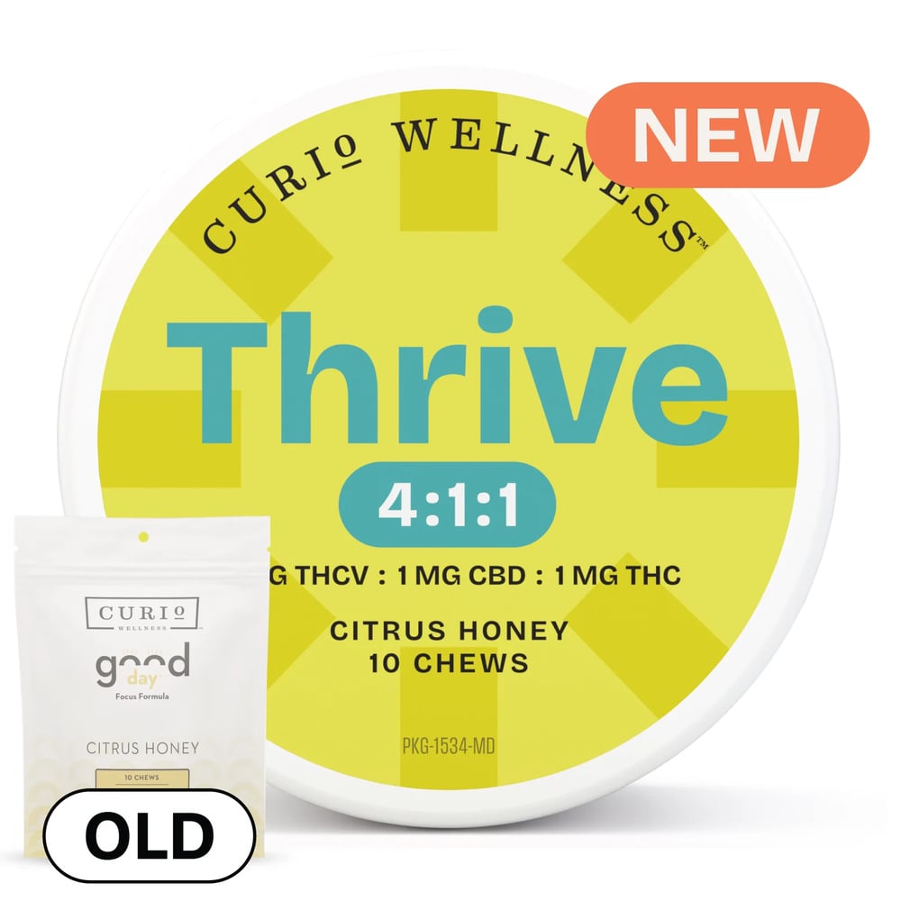 Thrive 4:1:1 Chews - Citrus Honey [10pk] (40mg THCV/10mg CBD/10mg THC) Formerly Good Day THCV Chews