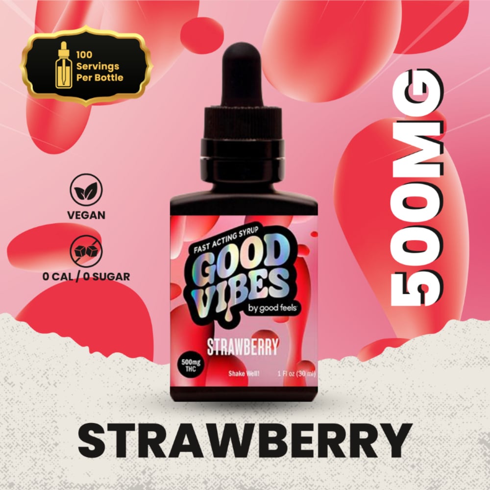 Good Vibes - Fast-Acting Strawberry Tincture Syrup (500mg)