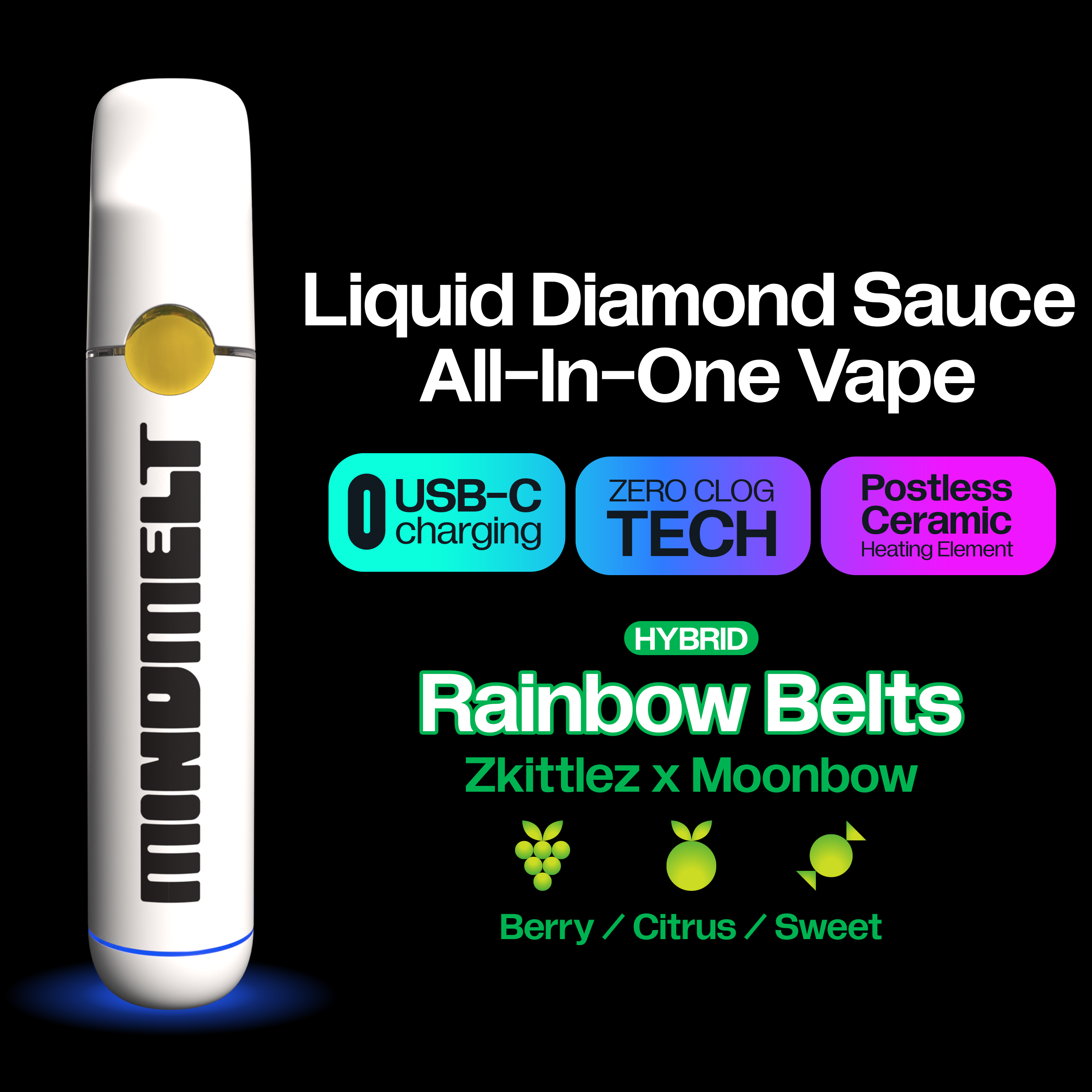 Mind Melt | Rainbow Belts | Liquid Diamond Sauce All-In-One Vape
