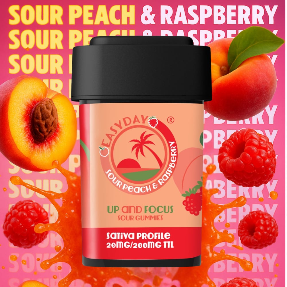Sour Peach & Raspberry Up & Focus [10pk] (200mg)