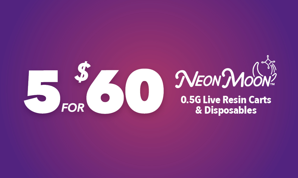Shop Carts & dispos live resin neon moon .5g 5 for $60 products | Deep  Roots Harvest - West Wendover Dispensary West Wendover, NV