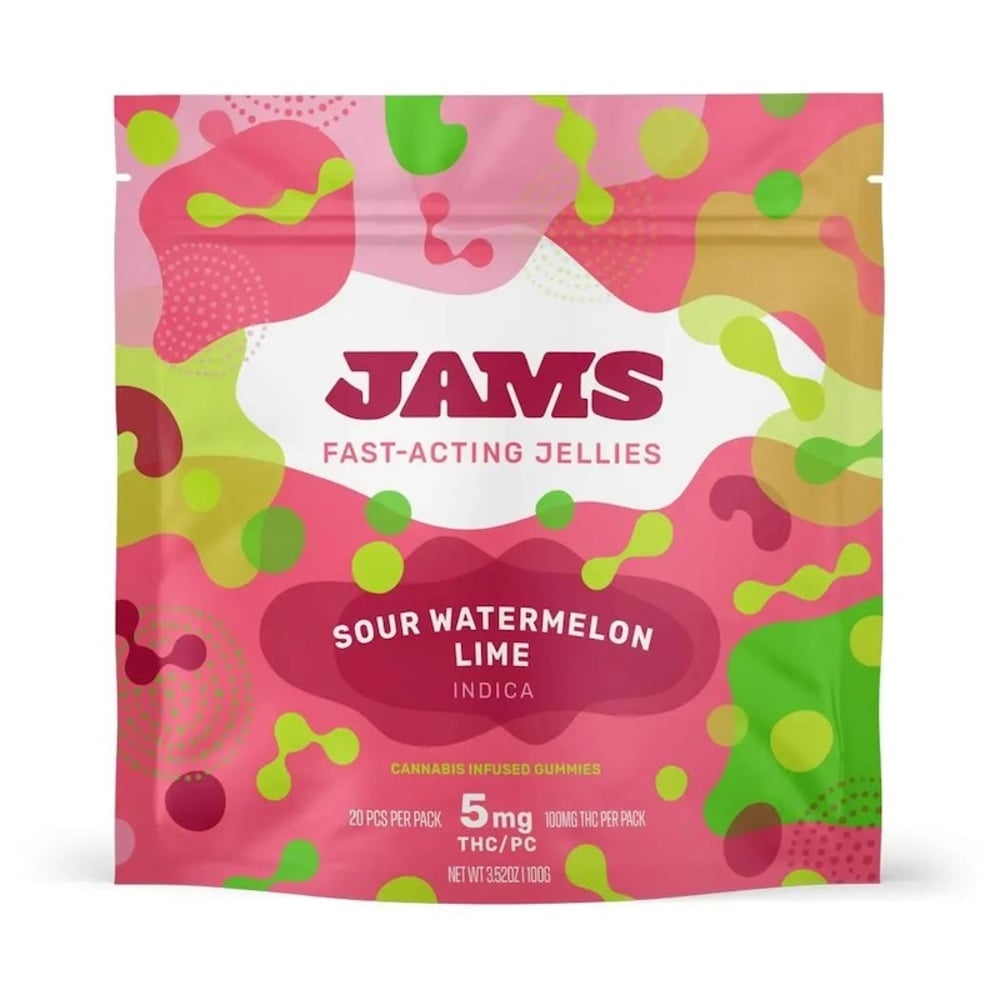 JAMS - Sour Watermelon Lime Fast Acting Nano Jellies (100mg 20pk)