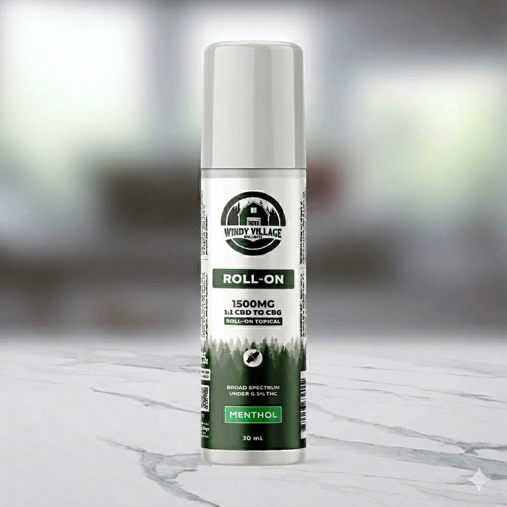 Windy Village - Hemp-Derived CBG:CBD Menthol Roll-On (1500mg 30mL)