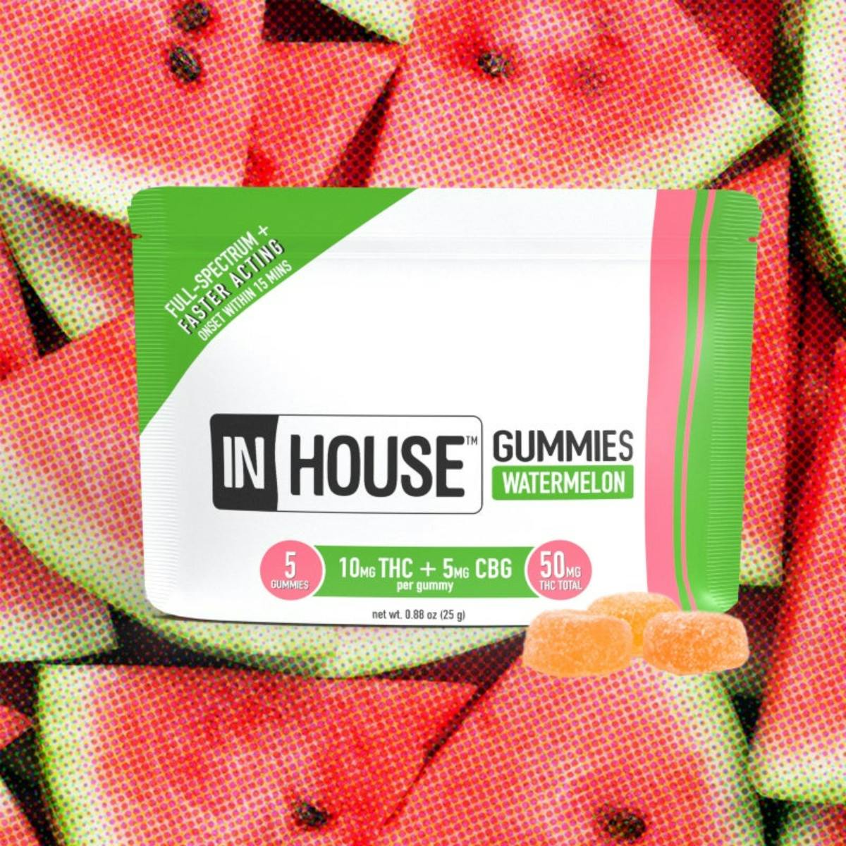 2:1 Watermelon [5pk] (50mg THC/25mg CBG)